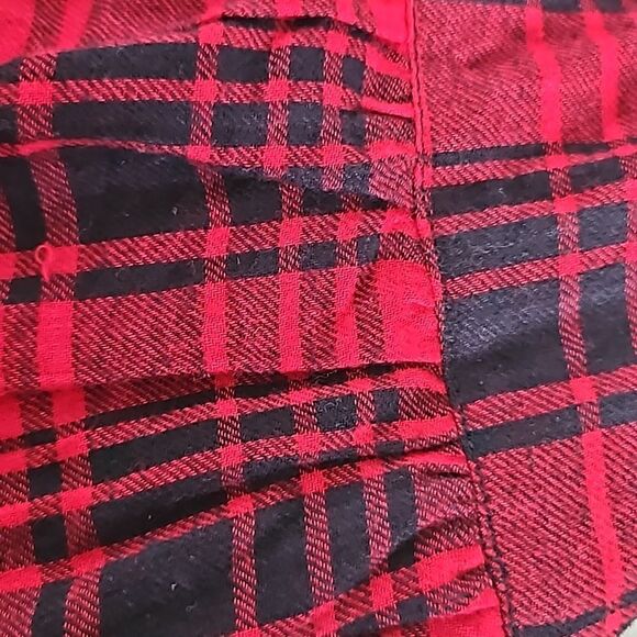 Japana Women's Buffalo Plaid Flannel Long Sleeves Button Down Shirt Medium Red - Picture 15 of 16